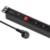 Qoltec Listwa zasilająca CB do szafy RACK | 19cali | 1U | 16A | PDU |  6xSCHUKO | 2m