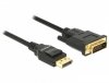 Delock Kabel DisplayPort v1.2A - DVI-D (24+1) M/M 2M czarny