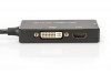Digitus Kabel adapter Displayport 4K 30Hz/1080p 60Hz Typ DP/HDMI(UHD)+DVI-I+VGA (FHD) M/Ż 0,20m Czarny