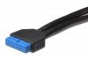 Digitus Kabel na śledziu USB 3.1 Gen.1 SuperSpeed 5Gbps Typ IDC (10pin)/2xUSB A M/Ż czarny 0,25m