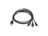 LANBERG Kabel combo USB AM - micro USB BM + Lightning M + USB CM 2.0     czarny PVC (tylko ładowanie) 1,8m
