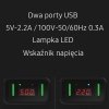 USAMS Ładowarka sieciowa  CC40TC01 2xUSB 2.2A LED czarna