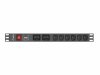 Lanberg Listwa zasilająca Rack PDU 19 cali 1U 16A 2X C19 6X IEC C13 czarna C20