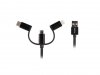 Lanberg Kabel 3in1 USB-A(M)->USB MICRO(M)+LIGHTNING(M)+USB-C(M) 2.0 1M  czarny premium