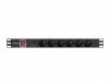 Lanberg Listwa zasilająca rack PDU 19 cali 1U 16A 6X 230V PL 2m czarna
