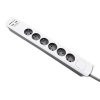 Qoltec Listwa antyprzepięciowa | 6 gniazd | 2 x USB | 1.8 m | Biało -   szara