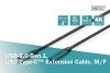 Digitus Kabel przedłużający USB 3.0 60W/5Gbps Typ USB C/USB C M/Ż 0,5m Czarny