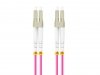 Lanberg Patchcord światłowodowy mm lc/upc-lc/upc duplex 3.0mm om4 50/125 0.5m fioletowy