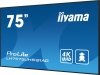 IIYAMA Monitor 75 cali LH7575UHS-B1AG, 24/7,IPS,ANDROID.11,4K,500cd/m2,WiFi,3xHDMI,DP,Daisy/Chain,2xUSB,2x10W,RJ45,iiSignage2,Fa