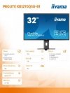 IIYAMA Monitor 32 cale XB3270QSU-B1 IPS,WQHD,HDMI,DP,100Hz,250cd,3ms,2x2W,  3xUSB(3.2),FlickerFree,VESA,HAS(150mm)