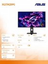 Asus Monitor 26.5 cala XG27AQDPG DP 2HDMI 0.03MS USB HUB