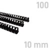 Grzbiety plastikowe Czarne - O.COMB Okrągłe 10mm 100szt- A4
