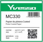Papier powlekany w roli do plotera Yvesso Medium Coated 330x30m 120g MC330