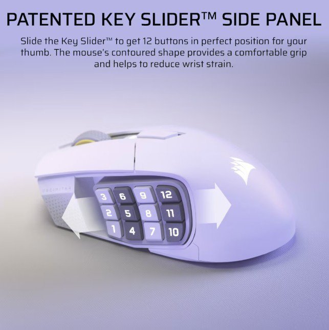 Corsair Mysz bezprzewodowa Scimitar Elite Wireless SE White 33000