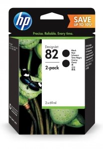 HP Atrament 82 69ml 2pk Black P2V34A