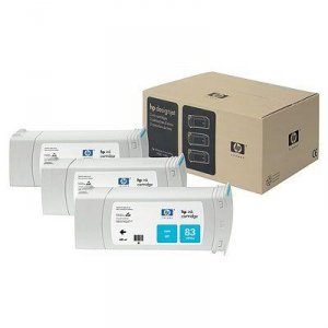 Tusz (Ink) HP 83 cyan (680ml) system UV do DnJ 5000/5000ps/5500/5500ps - Trzypak [C4941A] C5073A