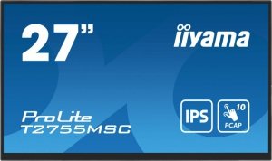 iiyama ProLite T2755MSC-B1 monitor komputerowy 68,6 cm (27) 1920 x 1080 px Full HD LED Ekran dotykowy Blad Czarny