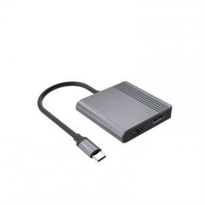 Gembird Adapter USB-C do HDMI + DP, 4K 60Hz, czarny