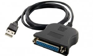 4world Adapter USB [M] > LPT Równoległy Port DB25 [F], 1.15m, czarny