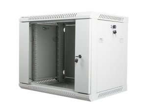 Lanberg Szafa instalacyjna wisząca 19 cali 9U 600X450mm szara (drzwi szklane)