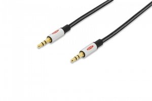 EDNET Kabel połączeniowy Audio MiniJack Stereo Typ 3.5mm/3.5mm M/M     szary 1,5m
