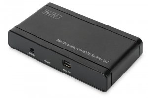 Digitus Rozdzielacz/Splitter miniDisplayPort do HDMI 2-portowy, 4K 30Hz UHD 3D, HDCP 1.3, audio