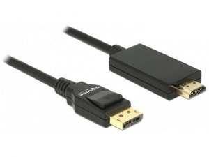 Delock Kabel DisplayPort v1.2A - HDMI M/M 4K 1M czarny Premium