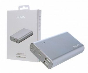 AUKEY PB-AT10 Grey ultraszybki aluminiowy Power Bank | 10050 mAh | 3xUSB | 5.4A | Quick Charge 3.0 | kabel micro USB