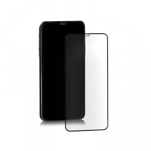 Qoltec Hybrydowe szkło ochronne do iPhone Xs Max | czarne | pełne