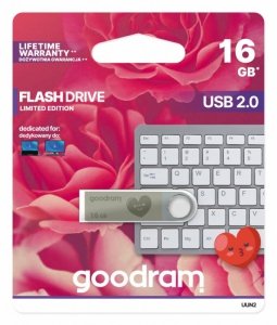 GOODRAM Pendrive 16GB USB 2.0 Srebrny Walentynkowy