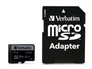 Verbatim Micro SDHC Pro 32GB Class 10 UHS-1 + Adapter SD