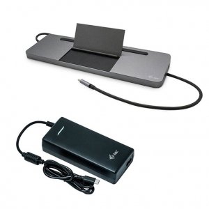 i-tec Zestaw Stacja dokująca USB-C Metal Ergonomic 4K 3x Display Power Delivery 85W + Zasilacz Uniwersalny 112 W