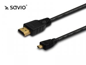 Elmak SAVIO CL-149 Kabel HDMI AM - micro HDMI DM v1.4 3D 4Kx2K 0,5m Złoty