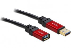Delock Przedłużacz USB-A M/F 3.0 3m czarny premium