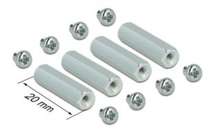 Delock Raspberry dystanse metalowe do kart rozszerzeń 20 mm 4 szt. + śruby