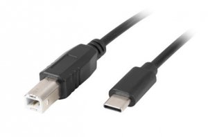 Lanberg Kabel  USB-C(M)->USB-B(M) 2.0 1.8m czarny