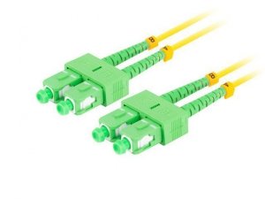 Lanberg Patchcord światłowodowy Sm Sc/Apc-Sc/Apc Duplex 3.0mm 15m żółty