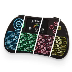Savio Klawiatura podświetlana mini bezprzewodowa RGB TV Box, Smart TV, konsole, PC, KW-03