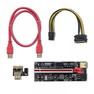 Qoltec Riser PCI-E 1x - 16X | USB 3.0 | ver. 010S | SATA/PCI-E 6 pin