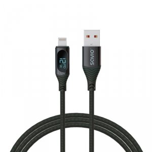 Savio Kabel USB - Lightning z wyświetlaczem, 12W, 1m, CL-173