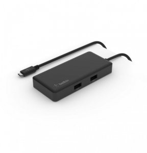 Belkin Podróżna stacja dokująca USB C 5-w-1, obsługa jednego wyświetlacza do 4K, HDMI, USB-C USB-A GbE Chromebook/PC/Mac