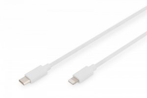 Digitus Kabel do transmisji danych/ładowania USB C/Lightning MFI 2m Biały