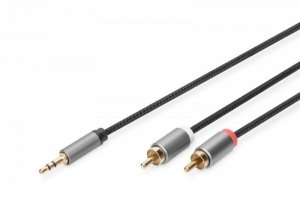 Digitus Kabel adapter audio MiniJack/Cinch Stereo Typ 3.5mm/2xRCA M/M nylon 1m