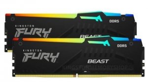 Kingston Pamięć DDR5 Fury Beast Black RGB  16GB(2* 8GB)/5200  CL36 EXPO