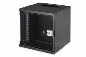 Digitus Szafa sieciowa wisząca 10 cali 6U, SOHO PRO 324 x 316 x 298 mm, nośność 60kg, drzwi szyba, niezłożona, Czarna