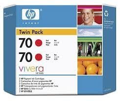 HP Atrament No 70 Ink Cart/Red 2pk 130 ml each
