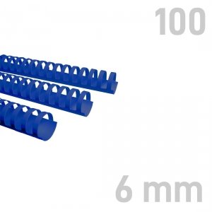 Grzbiety plastikowe Niebieskie - O.COMB Okrągłe 6mm 100szt- A4