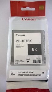 Tusz Canon PFI-107 BK - czarny 130 ml do iPF 670 / 680 / 685 / 770 / 780 / 785
