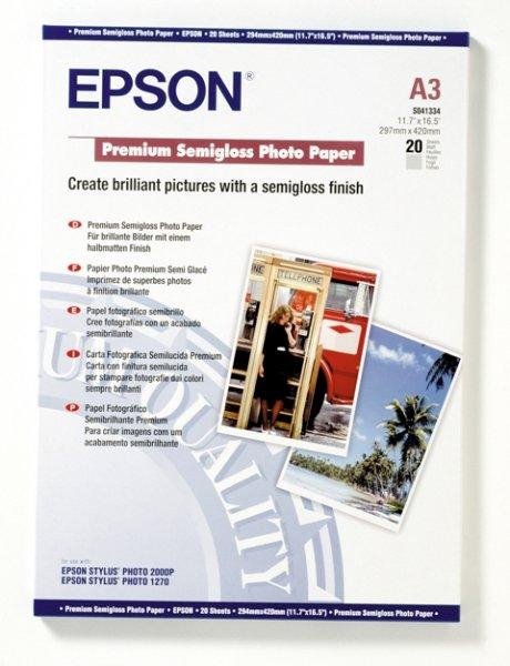 Papier Epson Semigloss Photo Premium A3 20 ark 251g/m2 S041334