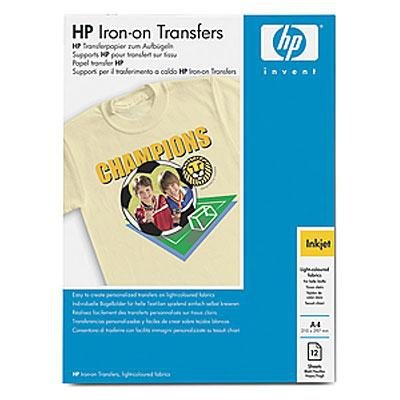 Papier HP Iron-On T-Shirt Transfers,A4,12szt-specjalny papier do wprasowania własnych wydruków na materiały bawełniane C6050A